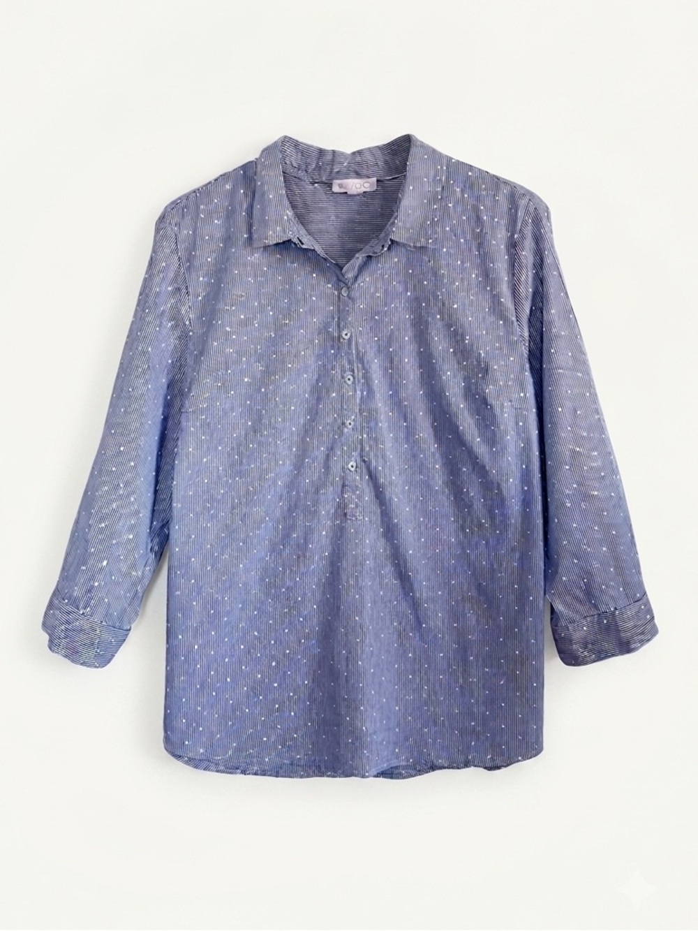 Lila Rose womens Blue preppy office Blouse (not size check photos)